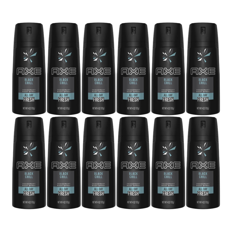 Axe Black Chill Deodorant + Body Spray, 150ml (Pack of 12)