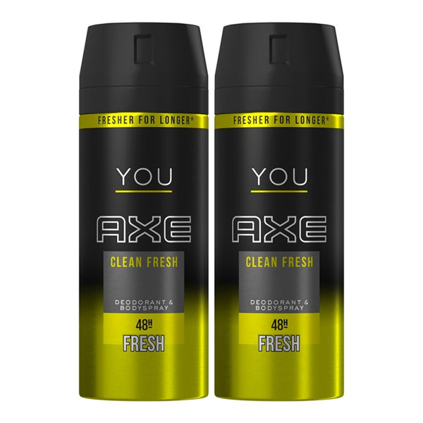 Axe You Clean Fresh Deodorant + Body Spray, 150ml (Pack of 2)