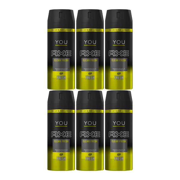 Axe You Clean Fresh Deodorant + Body Spray, 150ml (Pack of 6)