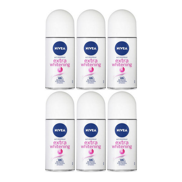 Nivea Extra Whitening Anti-Perspirant Deodorant, 1.7oz (Pack of 6)