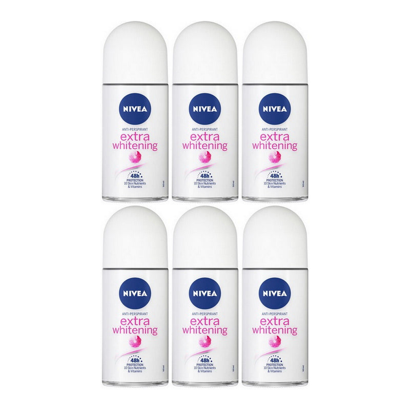 Nivea Extra Whitening Anti-Perspirant Deodorant, 1.7oz (Pack of 6)