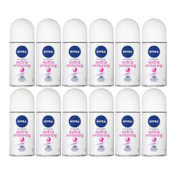 Nivea Extra Whitening Anti-Perspirant Deodorant, 1.7oz (Pack of 12)