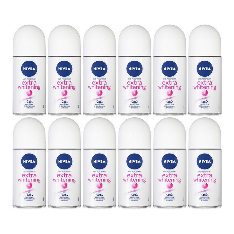 Nivea Extra Whitening Anti-Perspirant Deodorant, 1.7oz (Pack of 12)