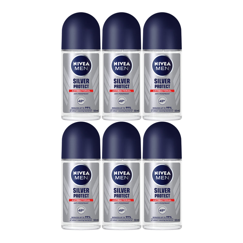 Nivea Men Silver Protect Antibacterial Deodorant, 1.7oz (Pack of 6)