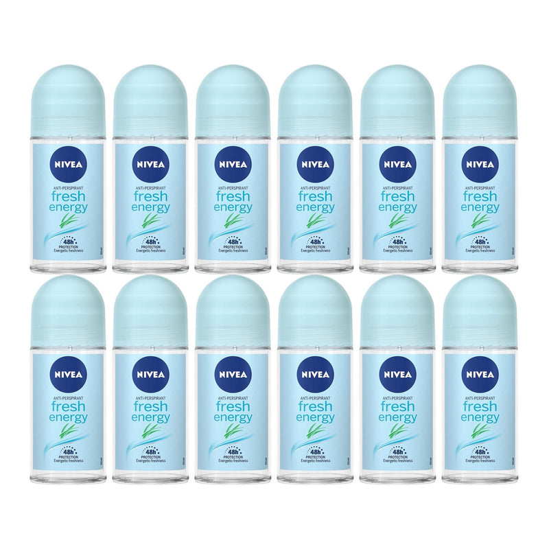 Nivea Fresh Energy Anti-Perspirant Deodorant, 1.7oz(50ml) (Pack of 12)