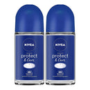 Nivea Protect & Care Roll-On Deodorant, 1.7oz (50ml) (Pack of 2)