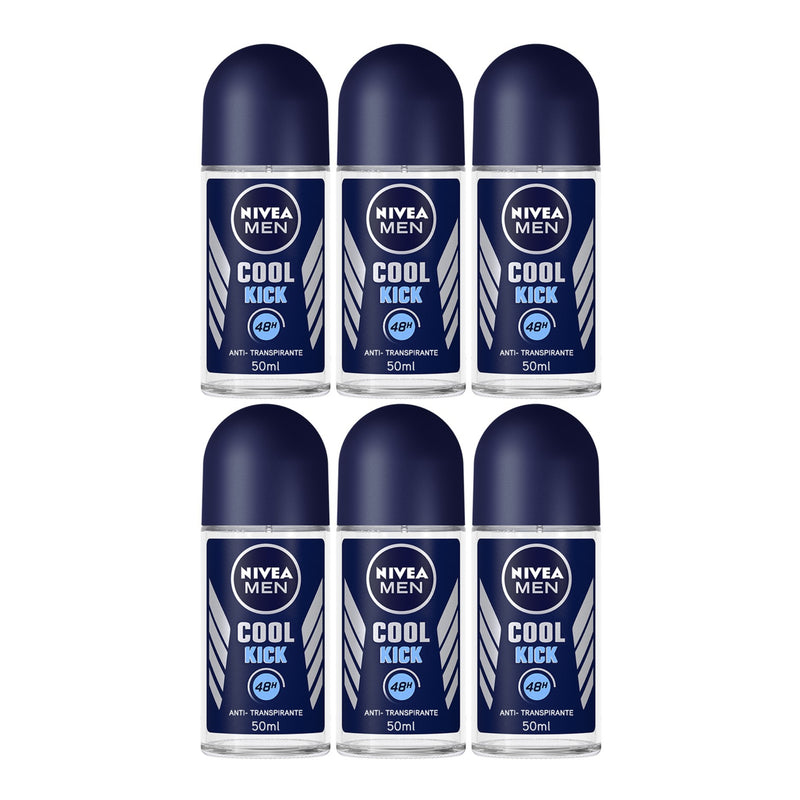 Nivea Men Cool Kick Antiperspirant Deodorant, 1.7oz(50ml) (Pack of 6)