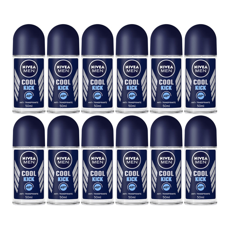 Nivea Men Cool Kick Antiperspirant Deodorant, 1.7oz(50ml) (Pack of 12)