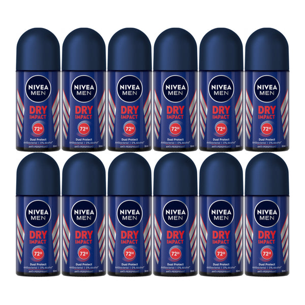 Nivea Men Dry Impact Antiperspirant Deodorant, 1.7oz (Pack of 12)