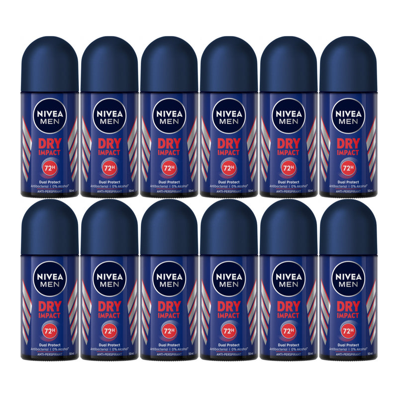 Nivea Men Dry Impact Antiperspirant Deodorant, 1.7oz (Pack of 12)