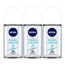 Nivea Fresh Natural Anti-Perspirant Deodorant, 1.7oz(50ml) (Pack of 3)