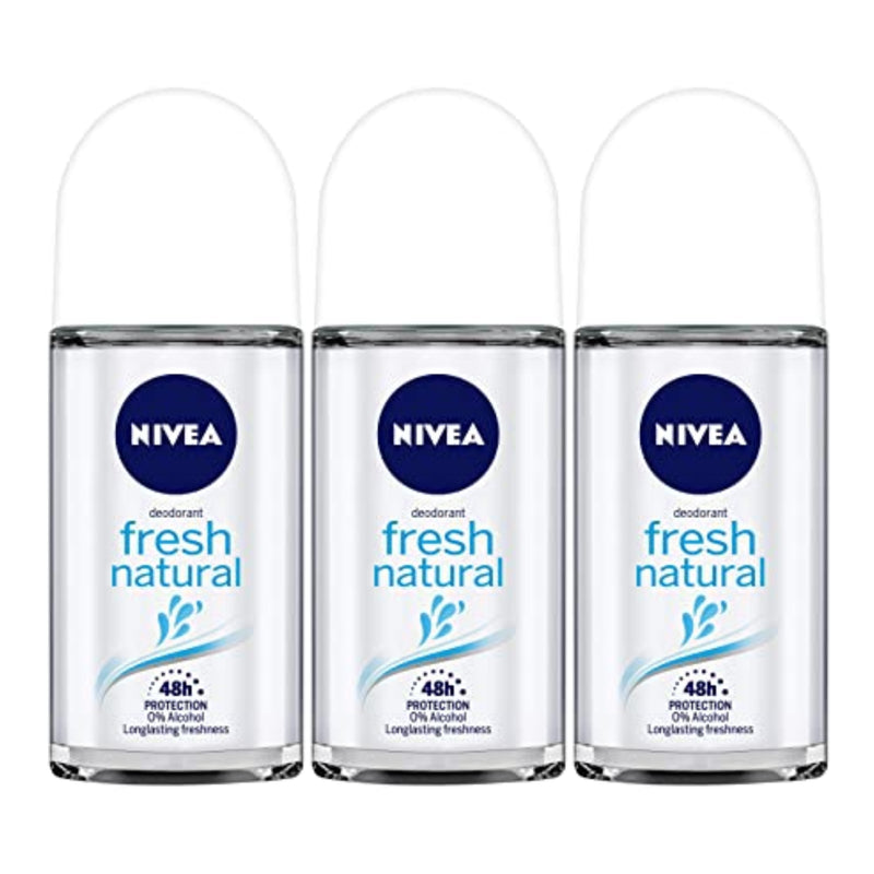 Nivea Fresh Natural Anti-Perspirant Deodorant, 1.7oz(50ml) (Pack of 3)