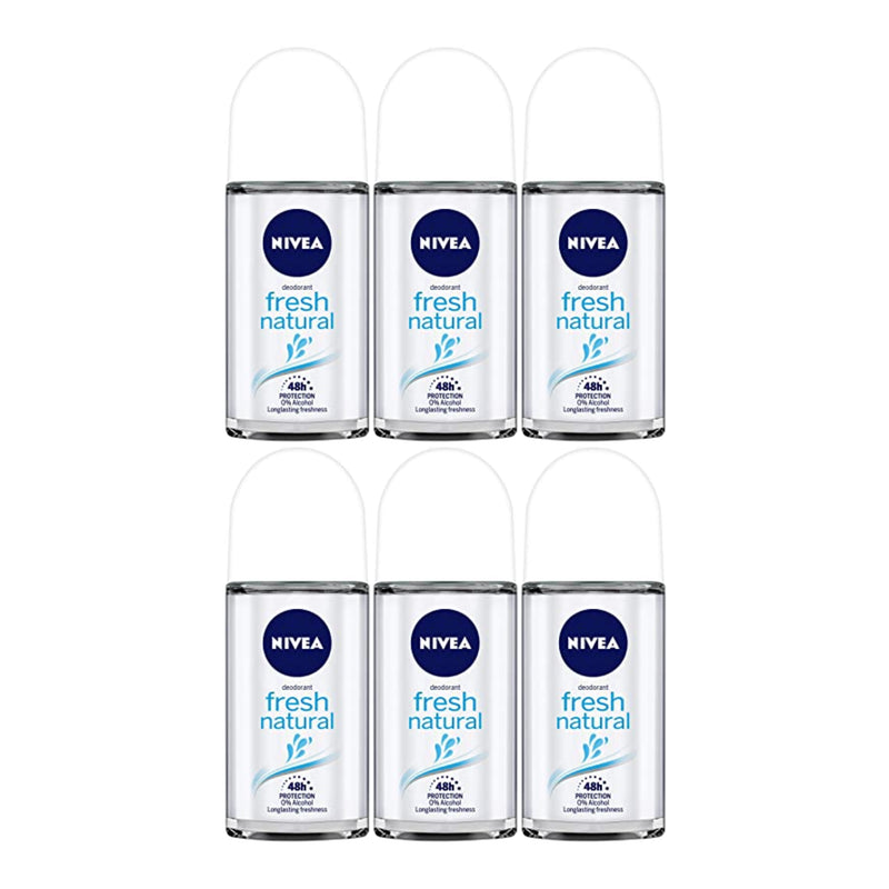 Nivea Fresh Natural Anti-Perspirant Deodorant, 1.7oz(50ml) (Pack of 6)