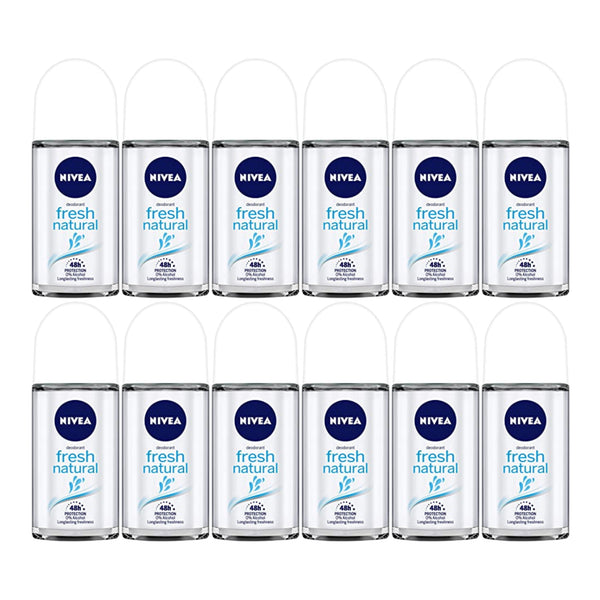 Nivea Fresh Natural Anti-Perspirant Deodorant, 1.7oz(50ml) (Pack of 12)