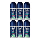 Nivea Men Cool Kick Extra Dry Freezy Green Roll-On Deodorant, 1.7oz (Pack of 6)