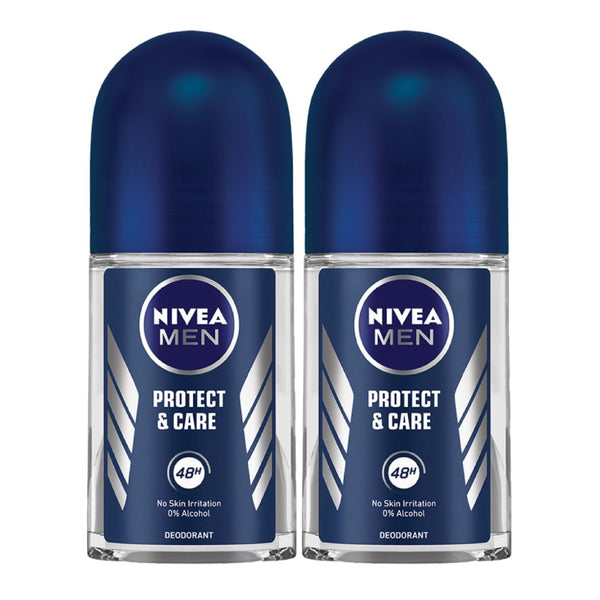 Nivea Men Protect & Care Roll-On Deodorant, 1.7oz (50ml) (Pack of 2)