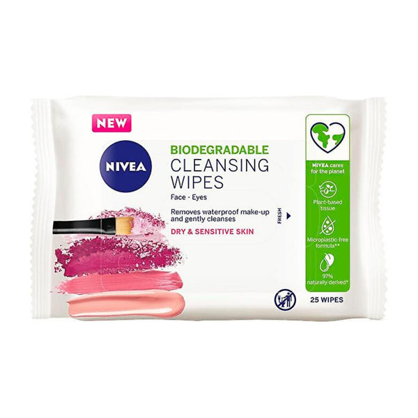 Nivea Cleansing Wipes Dry & Sensitive Skin, 25 Count
