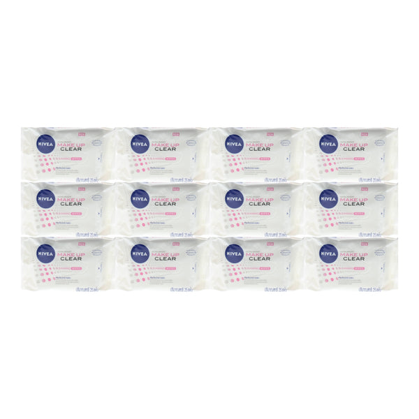 Nivea Extra Bright Make Up Clear Cleansing Wipes, 25 Wipes (Pack of 12)