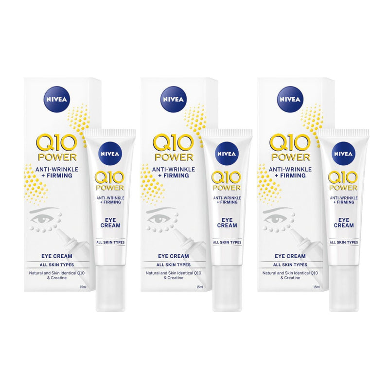 Nivea Q10 Power Anti-Wrinkle + Firming Eye Cream, 15ml (Pack of 3)