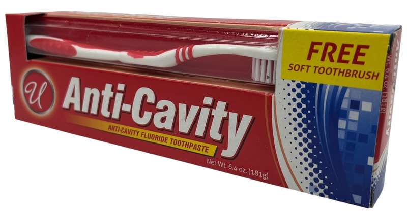 Anti-Cavity Fluoride Toothpaste - FREE Soft Toothbrush 6.4oz (181g)