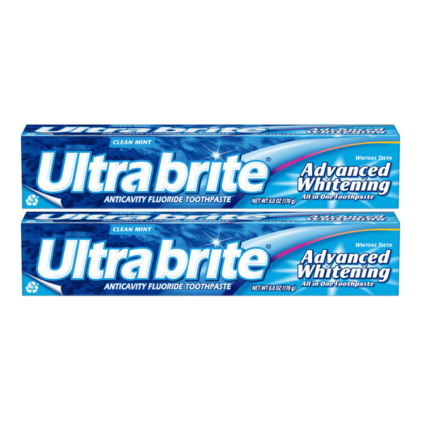 Ultra Brite Advanced Whitening All In One Toothpaste, 6.0oz (170g) (Pack of 2)