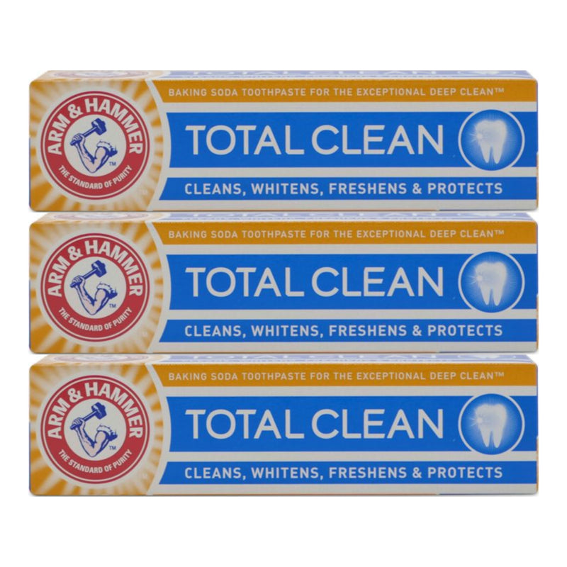 Arm & Hammer Total Clean Baking Soda Toothpaste, 4.4oz (125g) (Pack of 3)