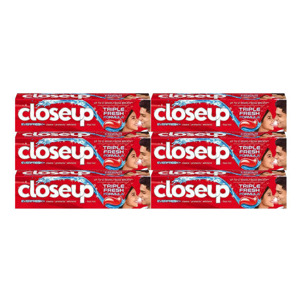Closeup Everyfresh Red Hot Toothpaste Triple Fresh Formula, 120g (Pack of 6)