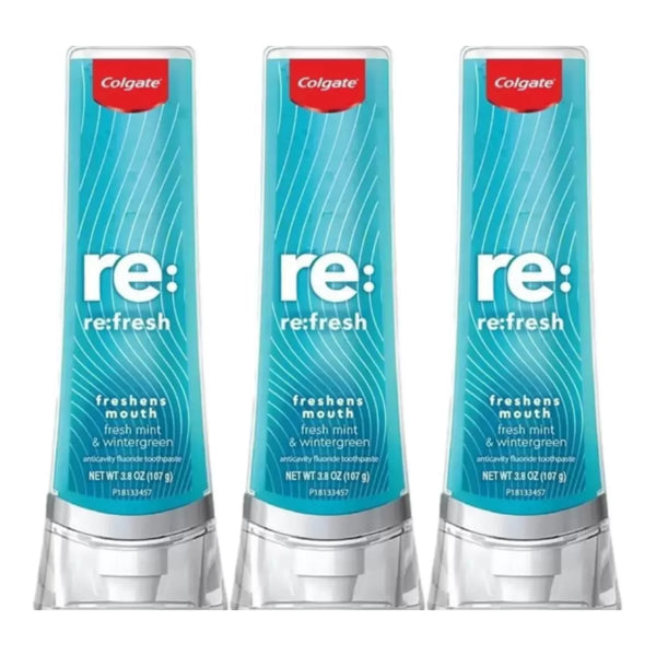 Colgate Re:Fresh Toothpaste Fresh Mint & Wintergreen, 3.8oz (107g) (Pack of 3)