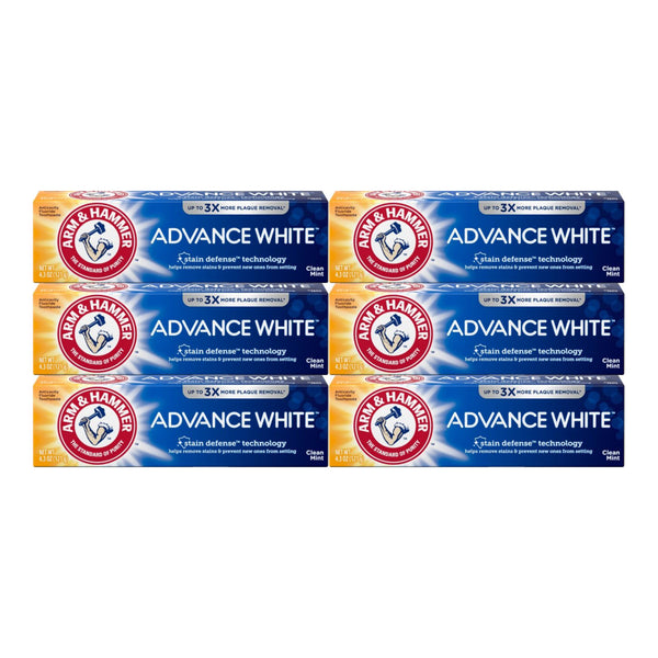 Arm & Hammer Advance White Clean Mint Toothpaste, 4.3oz (121g) (Pack of 6)