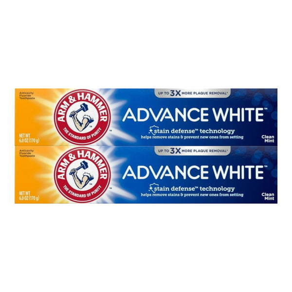 Arm & Hammer Advance White Clean Mint Toothpaste, 6.0oz (170g) (Pack of 2)