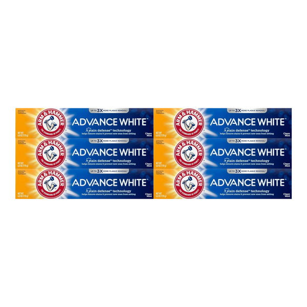 Arm & Hammer Advance White Clean Mint Toothpaste, 6.0oz (170g) (Pack of 6)