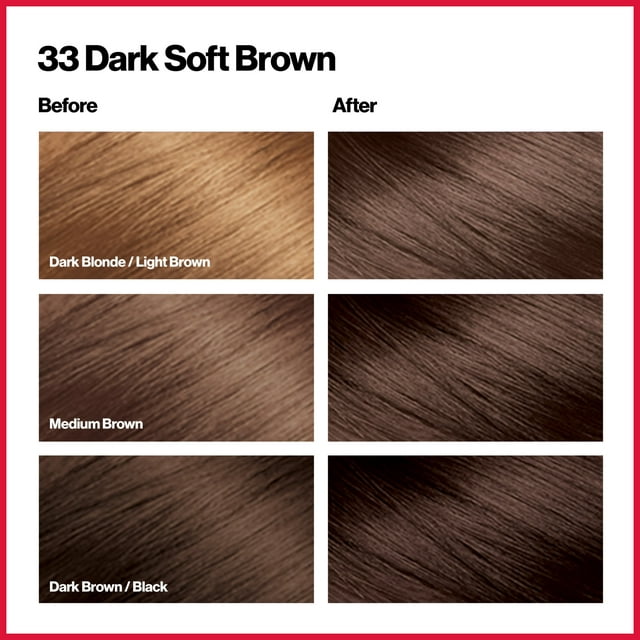 Revlon ColorSilk Beautiful Hair Color - 33 Dark Soft Brown (Pack of 12)