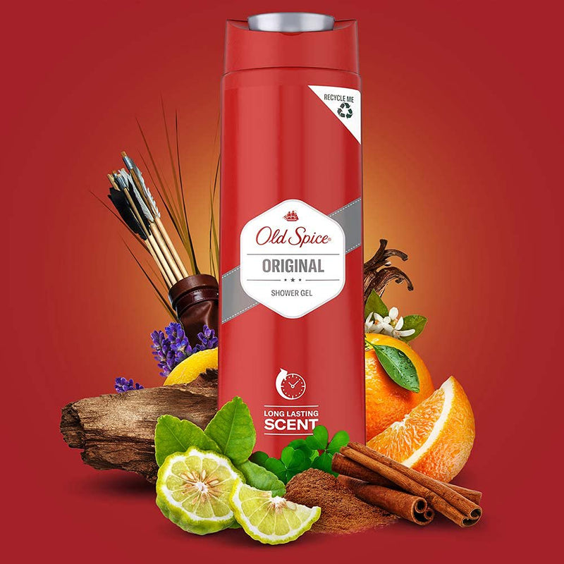 Old Spice Original Shower Gel Long Lasting Scent, 400ml (Pack of 2)