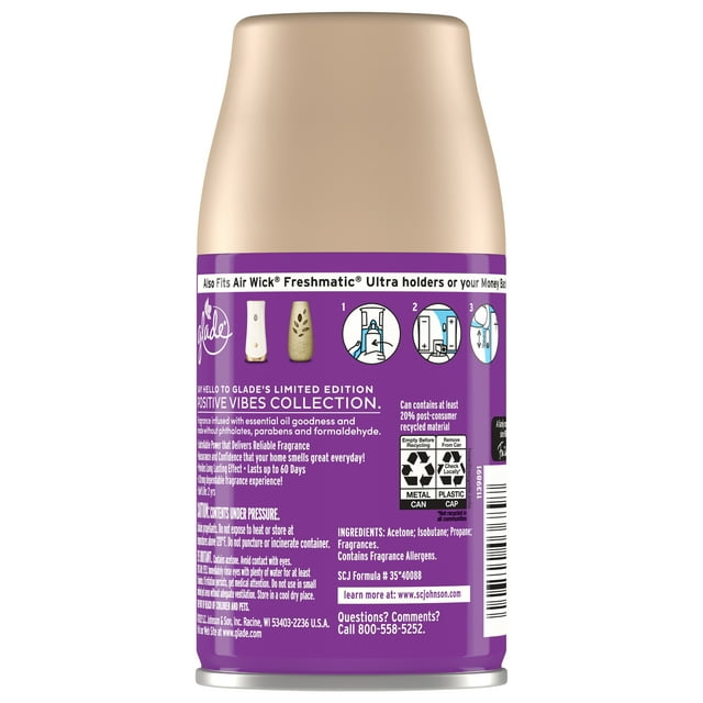 Glade Automatic Spray Refill - Happy-Go-Lilac Scent, 6.2oz (175g) (Pack of 2)