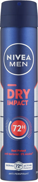Nivea Men Dry Impact 72 Hour Anti-Perspirant Spray, 6.76oz. (200ml)