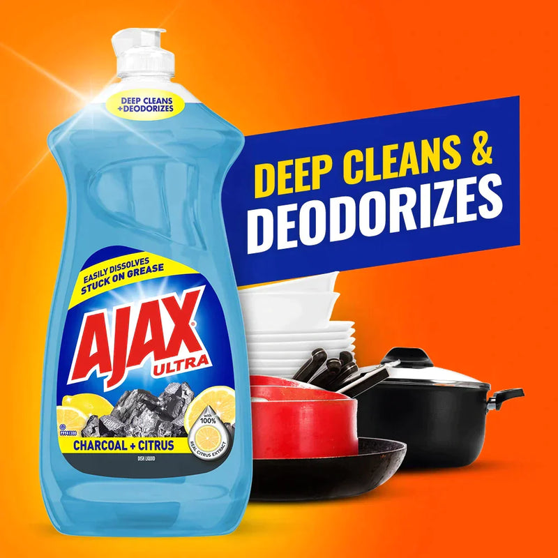 Ajax Ultra Charcoal & Citrus Dish Liquid, 14 oz. (414ml) (Pack of 12)