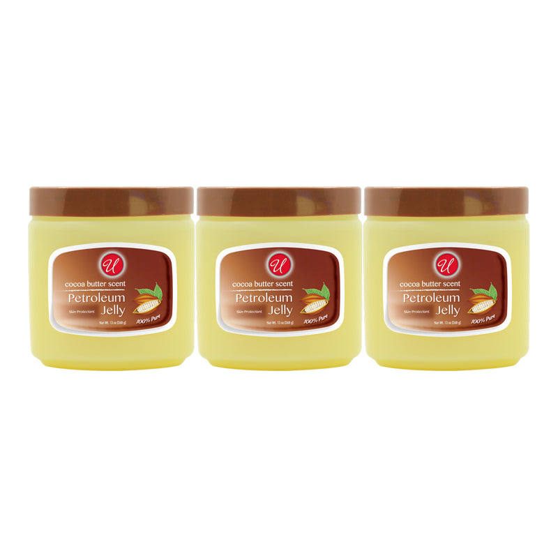 Petroleum Jelly Skin Protectant - Cocoa Butter, 13oz. (368g) (Pack of 3)