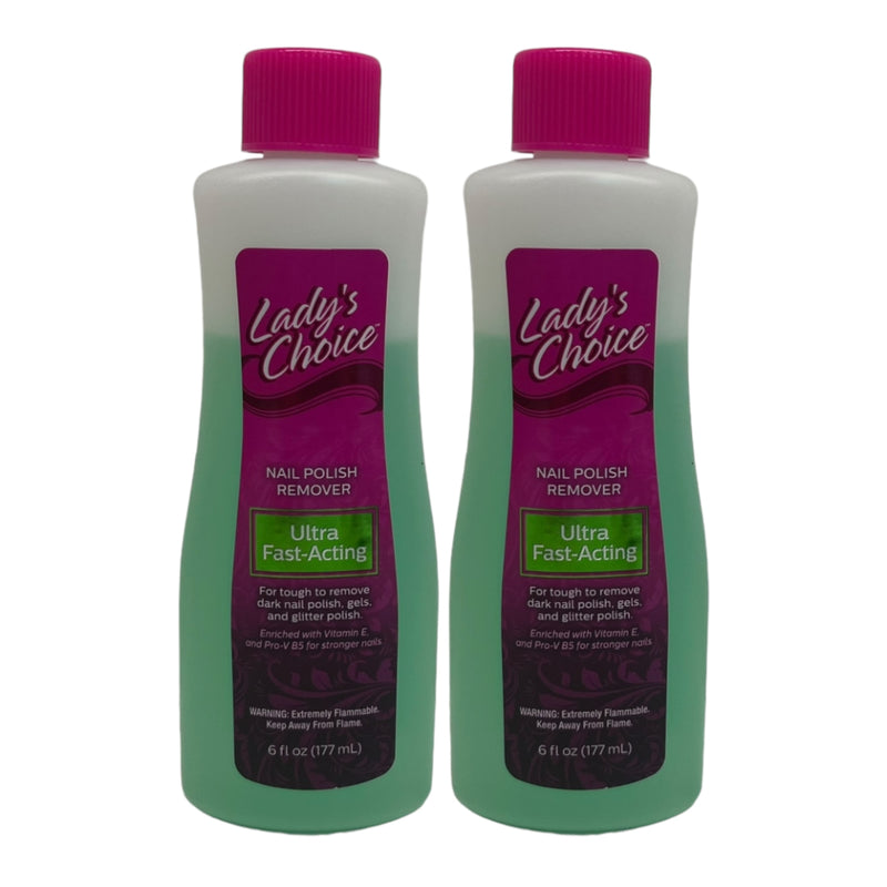 Lady's Choice "Ultra Fast-Acting" Nail Polish Remover, 6oz. (177ml) (Pack of 2)