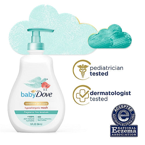 Baby Dove Sensitive Skin Care Hypoallergenic Wash, 13oz. (Pack of 2)