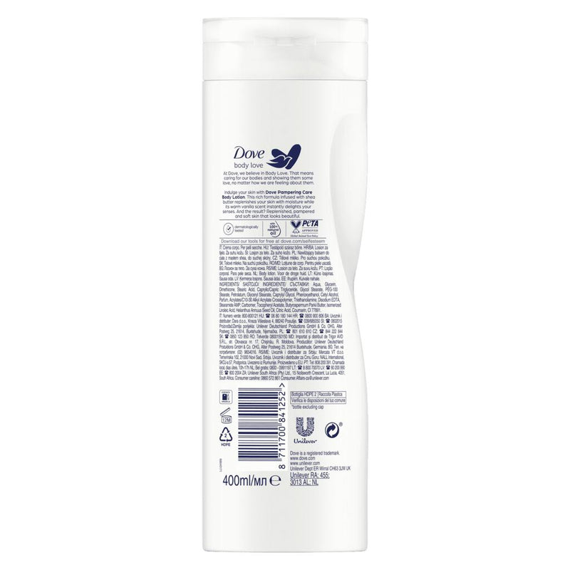 Dove Pampering Care With Shea Butter & Vanilla Body Lotion, 400ml (Pack of 6)