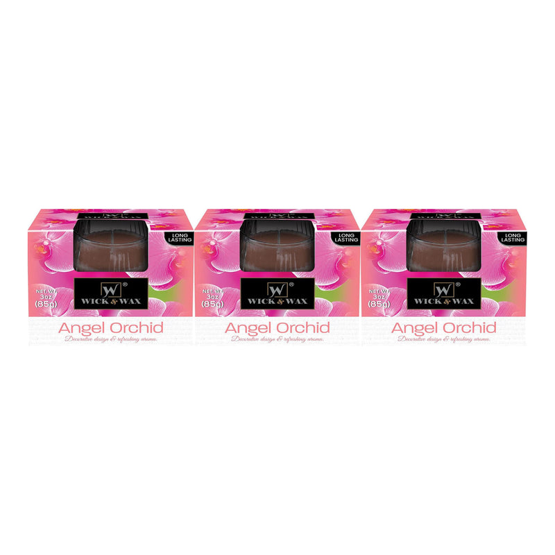 Wick & Wax Angel Orchid Box Candle, 3oz (85g) (Pack of 3)