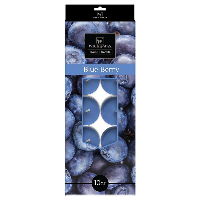 Wick & Wax Blue Berry Scent Tealight Candle, 10 Count