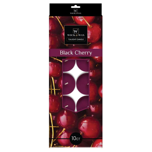 Wick & Wax  Black Cherry Scent Tealight Candle, 10 Count