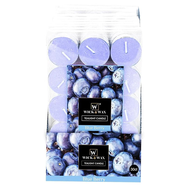 Wick & Wax Blue Berry Tealight Candle, 30 Count