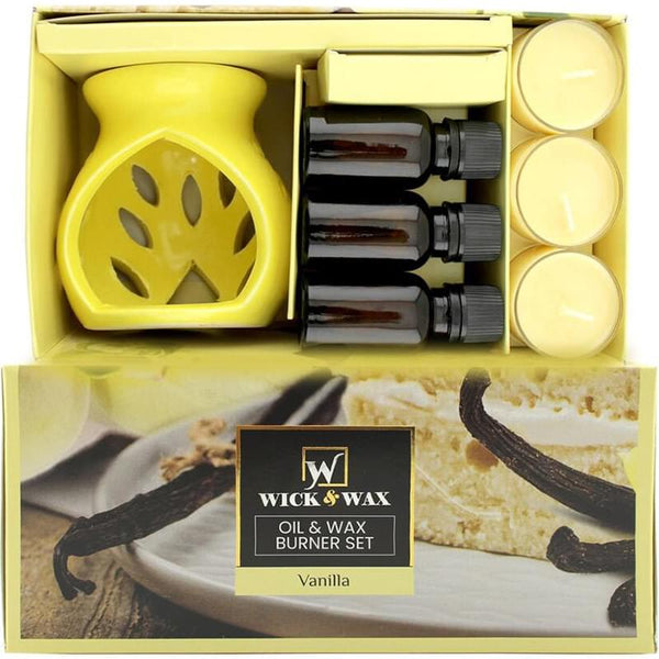 Wick & Wax Vanilla Oil & Wax Burner 7 Piece Set