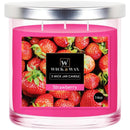 Wick & Wax Strawberry Scented 3-Wick Jar Candle, 14oz