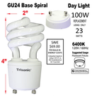 23 Watts (100w) GU24 Base Energy Saving Light Bulb (Day Light)