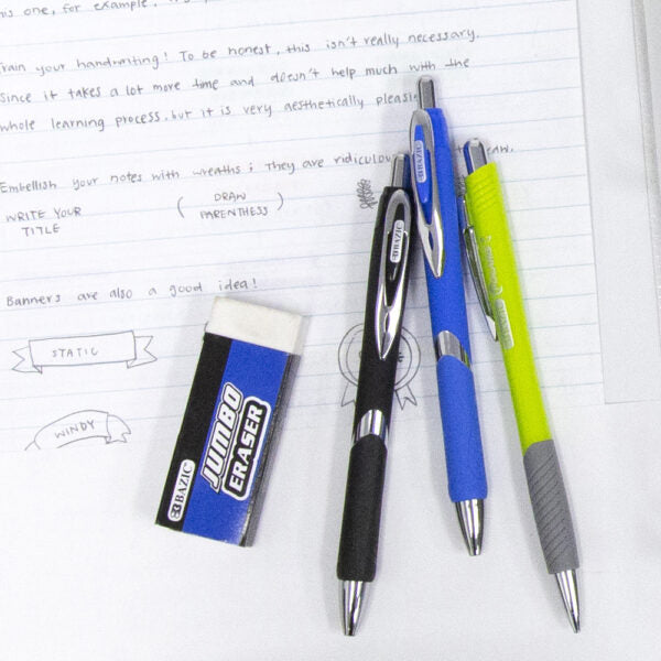 Ciel Oil-Gel Ink Retractable Pen w/ Rubberized Barrel & Metal Clip (2/Pack)