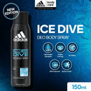Adidas Ice Dive Deodorant Body Spray - Cool & Aquatic, 5oz. (150ml)
