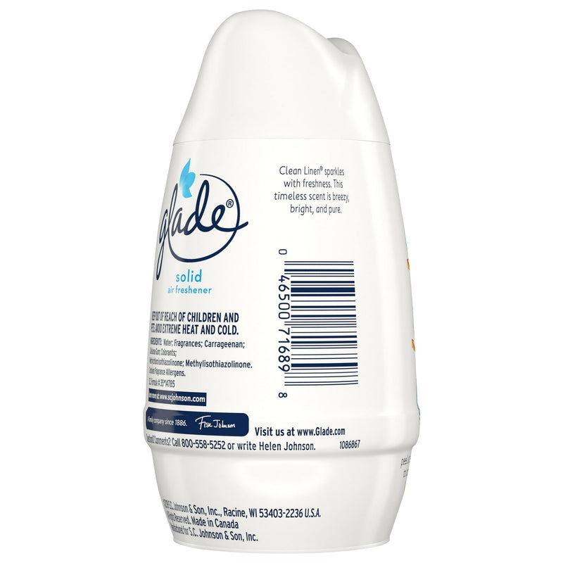 Glade Air Freshener Solid Clean Linen, 6 oz (Pack of 12)
